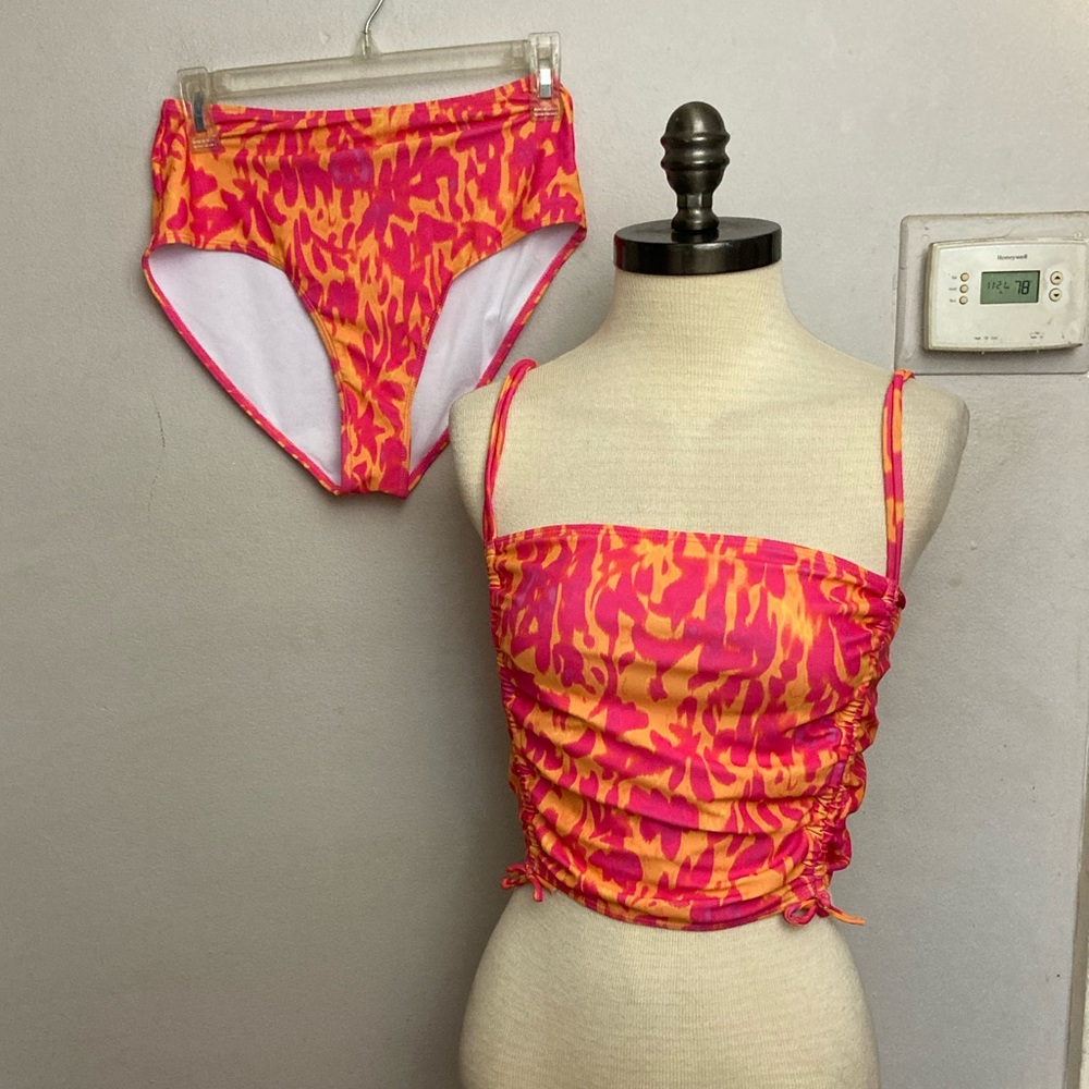 5-30 Hot pink neon animal print bikini Medium NEW